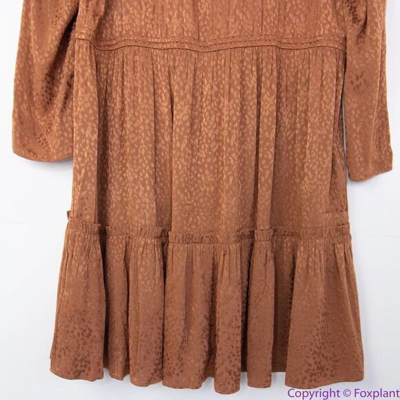 NEW Madewell Mockneck Ruffle-Hem Mini Dress in Cheetah Jacquard, XL - Picture 16 of 16